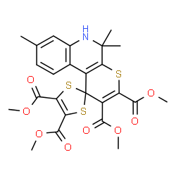四甲基 5',5',8'-三甲基-5',6'-二氢螺[1,3-二硫杂环戊二烯-2,1'-硫代吡喃并[2,3-c]喹啉]-2',3',4,5-四羧酸酯结构式