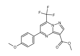 5-(4-methoxyphenyl)-7-(trifluoromethyl)pyrazolo[1,5-a]pyrimidine-3-carboxylic acid methyl ester结构式