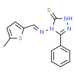 4-{[(5-methyl-2-thienyl)methylene]amino}-5-phenyl-4H-1,2,4-triazol-3-yl hydrosulfide结构式