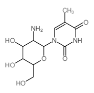 1-[3-amino-4,5-dihydroxy-6-(hydroxymethyl)oxan-2-yl]-5-methyl-pyrimidine-2,4-dione结构式