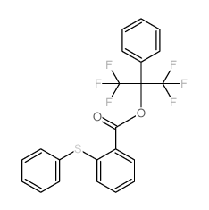Benzoic acid,2-(phenylthio)-, 2,2,2-trifluoro-1-phenyl-1-(trifluoromethyl)ethyl ester结构式