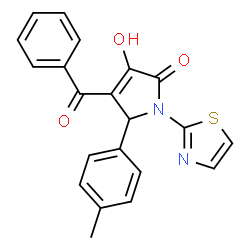4-benzoyl-3-hydroxy-1-(thiazol-2-yl)-5-(p-tolyl)-1,5-dihydro-2H-pyrrol-2-one结构式
