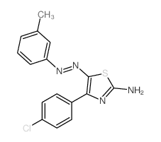 N-[[4-(4-chlorophenyl)-2-imino-1,3-thiazol-5-ylidene]amino]-3-methyl-aniline structure