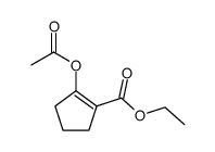 Ethyl 2-acetoxy-1-cyclopentene-1-carboxylate结构式