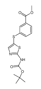 3-[[2-[[(1,1-Dimethylethoxy)carbonyl]amino]thiazol-5-yl]thio]benzoic Acid Methyl Ester结构式