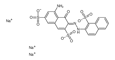 trisodium 5-amino-4-hydroxy-3-[(1-sulphonato-2-naphthyl)azo]naphthalene-2,7-disulphonate structure