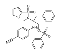 (R)-2-(N-(2-Amino-5-cyanobenzyl)thiophene-2-sulfonamido)-3-phenylpropyl benzenesulfonate结构式