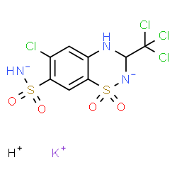 monopotassium 6-chloro-3,4-dihydro-3-(trichloromethyl)-2H-1,2,4-benzothiadiazine-7-sulphonamidate 1,1-dioxide picture