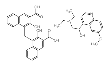 4-[(3-carboxy-2-hydroxy-naphthalen-1-yl)methyl]-3-hydroxy-naphthalene-2-carboxylic acid; 2-diethylamino-1-(6-methoxyquinolin-4-yl)ethanol picture