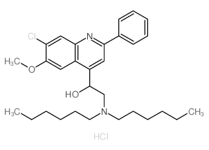 1-(7-chloro-6-methoxy-2-phenyl-quinolin-4-yl)-2-(dihexylamino)ethanol structure