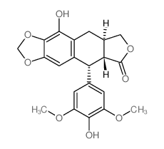 Furo[3',4':6,7]naphtho[2,3-d]-1,3-dioxol-6(5aH)-one,5,8,8a,9-tetrahydro-10-hydroxy-5-(4-hydroxy-3,5-dimethoxyphenyl)-,(5R,5aR,8aR)- picture