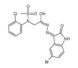 N-[2-[2-(5-bromo-2-oxoindol-3-yl)hydrazinyl]-2-oxoethyl]-N-(2-chlorophenyl)methanesulfonamide Structure