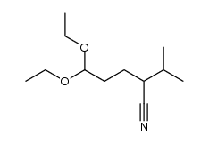5,5-diethoxy-2-isopropyl-pentanenitrile Structure