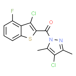 1H-Pyrazole,4-chloro-1-[(3-chloro-4-fluorobenzo[b]thien-2-yl)carbonyl]-3,5-dimethyl-(9CI)结构式