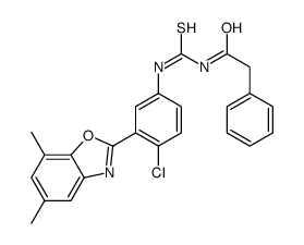 Benzeneacetamide, N-[[[4-chloro-3-(5,7-dimethyl-2-benzoxazolyl)phenyl]amino]thioxomethyl]- (9CI) picture