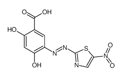 2,4-Dihydroxy-5-[(5-nitro-1,3-thiazol-2-yl)diazenyl]benzoic acid结构式