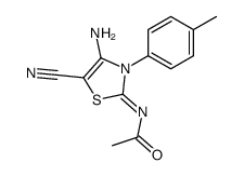 2-acetylimino-4-amino-3-p-tolyl-2,3-dihydro-thiazole-5-carbonitrile结构式