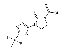 2-oxo-3-(5-trifluoromethyl-[1,3,4]thiadiazol-2-yl)-imidazolidine-1-carbonyl chloride结构式