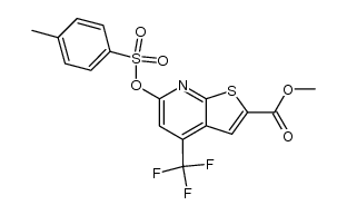 2-carbomethoxy-6-(4-methylphenylsulfonyloxy)-4-trifluoromethylthieno[2,3-b]pyridine结构式