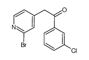 2-[2-bromo-pyridine-4-yl]-1-(3-chloro-phenyl)-ethanone结构式