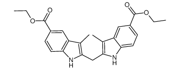 5,5'-dicarbethoxy-3,3'-dimethyl-2,2'-diindolylmethane结构式