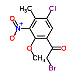 2-BROMO-1-(5-CHLORO-2-METHOXY-4-METHYL-3-NITRO-PHENYL)ETHANONE结构式