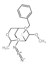 (3-benzylsulfanyl-4-methoxy-9-methyl-5,8,10-trioxabicyclo[4.4.0]dec-2-yl)imino-imino-azanium结构式