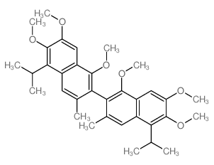 1,6,7-trimethoxy-3-methyl-5-propan-2-yl-2-(1,6,7-trimethoxy-3-methyl-5-propan-2-yl-naphthalen-2-yl)naphthalene结构式