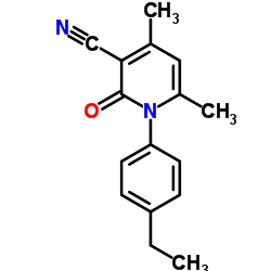 1-(4-Ethylphenyl)-4,6-dimethyl-2-oxo-1,2-dihydro-3-pyridinecarbonitrile结构式