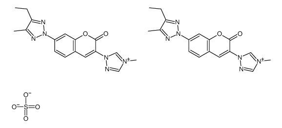 7-(4-ethyl-5-methyltriazol-2-yl)-3-(4-methyl-1,2,4-triazol-4-ium-1-yl)chromen-2-one,sulfate结构式