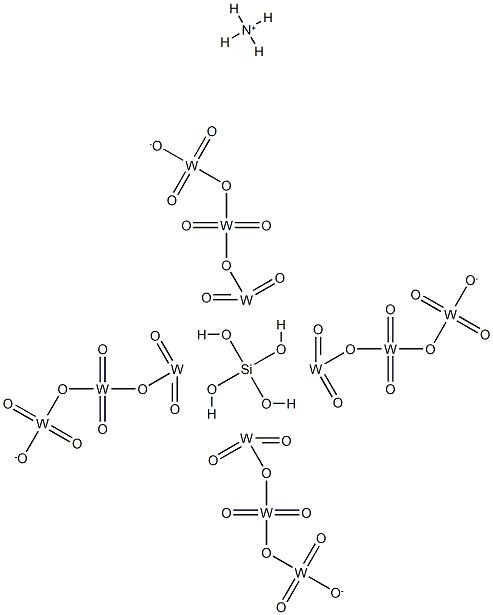 tetraammonium [μ12-[orthosilicato(4-)-O:O:O:O':O':O':O'':O'':O'':O''':O''':O''']]tetracosa-μ-oxododecaoxododecawolframate(4-) Structure