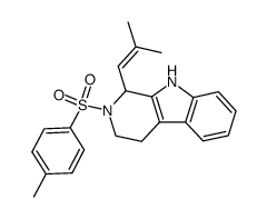 1-(2-Methyl-1-propenyl)-2-(p-toluenesulphonyl)-1,2,3,4-tetrahydro-β-carboline结构式