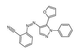 2-[[5-(furan-2-yl)-1-phenylpyrazol-4-yl]diazenyl]benzonitrile Structure