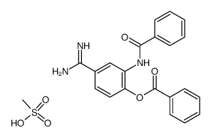 Benzoic acid 2-benzoylamino-4-carbamimidoyl-phenyl ester; compound with methanesulfonic acid Structure