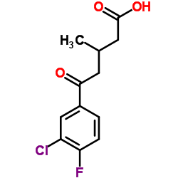 5-(3-CHLORO-4-FLUOROPHENYL)-3-METHYL-5-OXOVALERIC ACID结构式