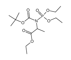 ethylN-(tert-butoxycarbonyl)-N-(diethoxyphosphoryl)alaninate结构式