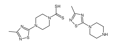 4-(3-methyl-1,2,4-thiadiazol-5-yl)piperazine-1-dithiocarboxylic acid, compound with 1-(3-methyl-1,2,4-thiadiazol-5-yl)piperazine (1:1)结构式