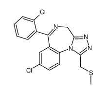 8-chloro-6-(2-chlorophenyl)-1-(methylsulfanylmethyl)-4H-[1,2,4]triazolo[4,3-a][1,4]benzodiazepine结构式