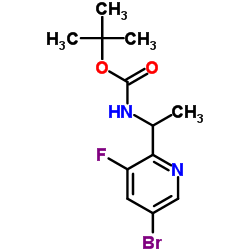 2-Methyl-2-propanyl [1-(5-bromo-3-fluoro-2-pyridinyl)ethyl]carbamate结构式