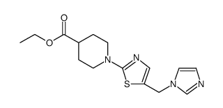 4-Piperidinecarboxylic acid, 1-[5-(1H-imidazol-1-ylmethyl)-2-thiazolyl]-, ethyl ester Structure