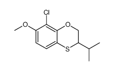 8-chloro-2,3-dihydro-3-isopropyl-7-methoxy-1,4-benzoxathiin Structure