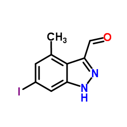 6-Iodo-4-methyl-1H-indazole-3-carbaldehyde结构式