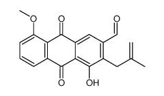 4-Hydroxy-8-methoxy-3-(2-methyl-allyl)-9,10-dioxo-9,10-dihydro-anthracene-2-carbaldehyde结构式