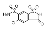 5-CHLORO-3-OXO-2,3-DIHYDROBENZO[D]ISOTHIAZOLE-6-SULFONAMIDE 1,1-DIOXIDE结构式