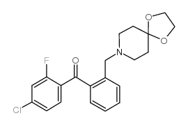 4-氯-2'-[8-(1,4-二恶-8-氮杂螺-[4.5]癸基)甲基]-2-氟苯甲酮结构式