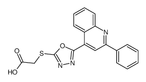 2-[[5-(2-phenylquinolin-4-yl)-1,3,4-oxadiazol-2-yl]sulfanyl]acetic acid Structure