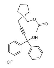 1-(acetoxymethyl)-1-(4-hydroxy-4,4-diphenylbut-2-yn-1-yl)pyrrolidin-1-ium chloride结构式