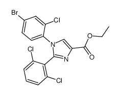 1-(4-bromo-2-chlorophenyl)-2-(2,6-dichlorophenyl)-1H-imidazole-4-carboxylic acid ethyl ester结构式