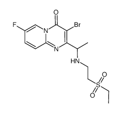 3-bromo-2-(1-(2-(ethylsulfonyl)ethylamino)ethyl)-7-fluoro-4H-pyrido[1,2-a]pyrimidin-4-one Structure