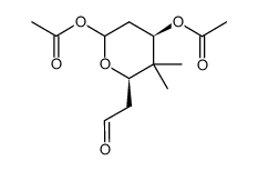 acetic acid 6-acetoxy-3,3-dimethyl-2-(2-oxo-ethyl)-tetrahydro-pyran-4-yl ester结构式